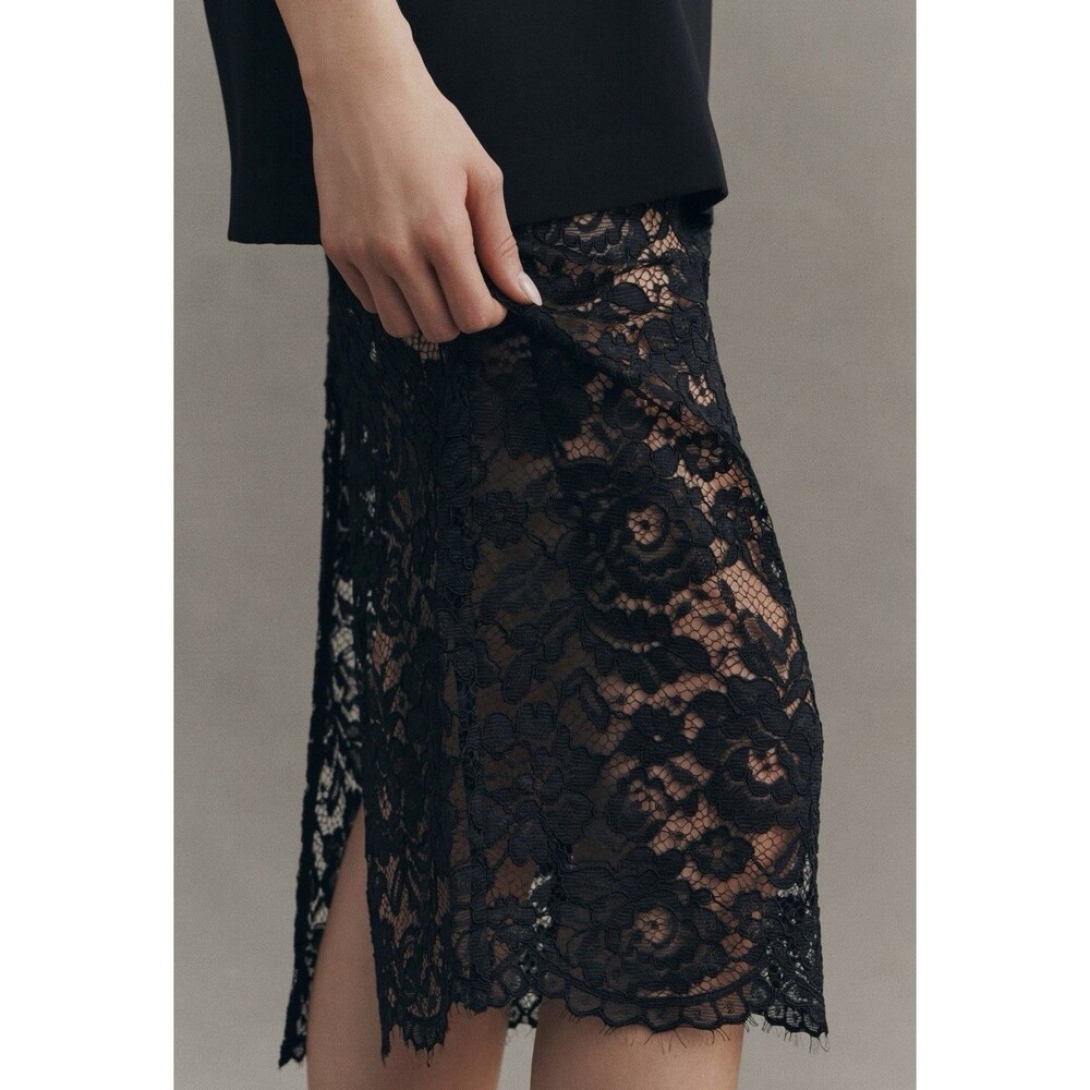 NWT Amanda Uprichard Jada Strapless Lace Midi Dress Black Size Small - Picture 4 of 10